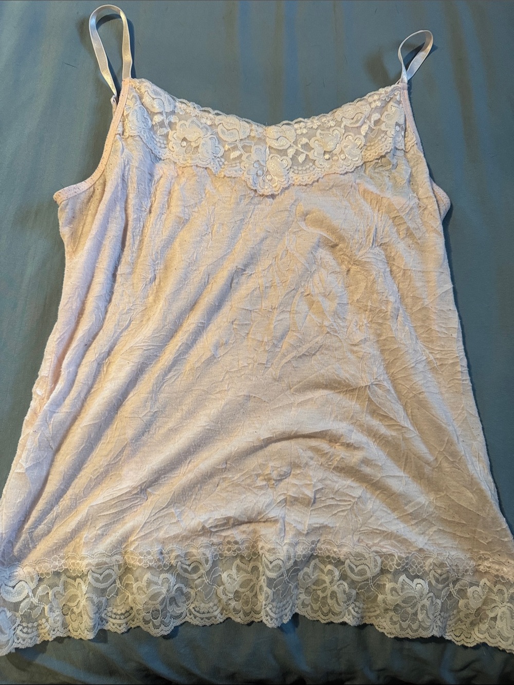 dressbarn Pale Pink Lace-Trim Camisole